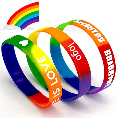 LGBT Pride Rainbow Wristband Silicone Bracelet