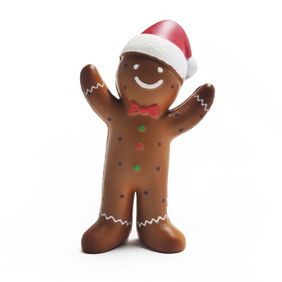 Slow-Rebound Christmas Hat Gingerbread Man Stress Relief Toy