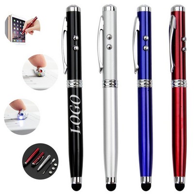 4 in 1 LED Laser Pointer Stylus Ballpoint Pen