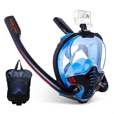 Dual Tube Snorkeling Mask with 180° View for Comfortable Breathing