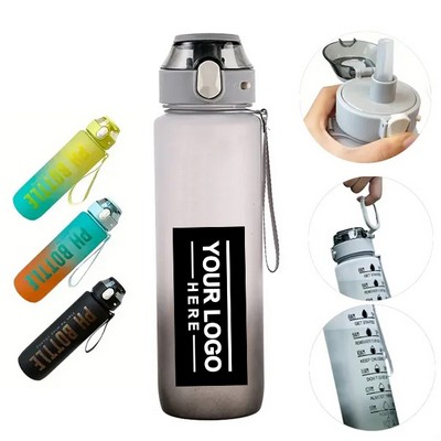 1L Motivational Sports Water Bottle With Time Marker