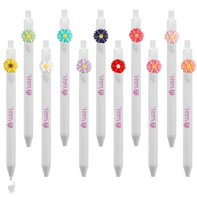 Click Activated Pen With Daisy Flower