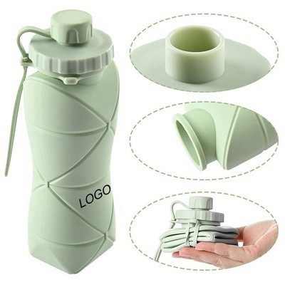 20 oz Silicone Collapsible Water Bottle