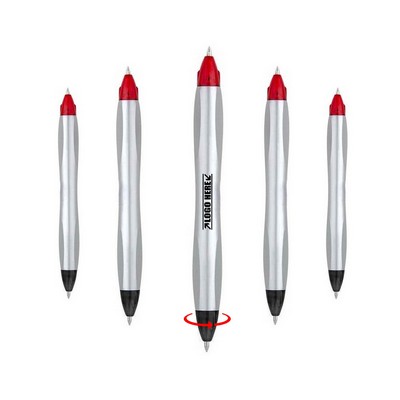 Black Red Dual Tip Silver Pen