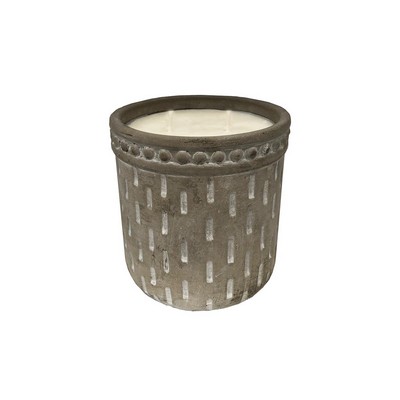 K.Hall Studio Embellished Garden Cement Citronella Outdoor Candle