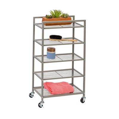 Honey-Can-Do Rolling Bathroom Steel Storage Cart 5 Tiers