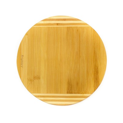 BergHoff Bamboo Round Cutting Board, Striped, 11.8X0.6"