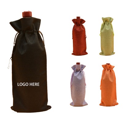 Imitation Linen Red Wine Packaging Bag