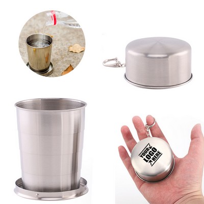 5OZ Foldable Stainless Steel Cup with Key Chain