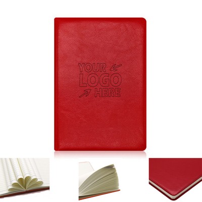 A4 PU Leather Lined Journal Notebook