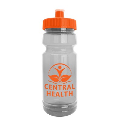 Push Pull Lid Clear Sports Water Bottle, 24oz.