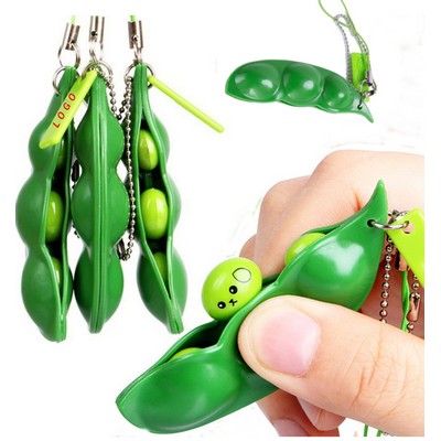 Stress Relief Vent Squeeze Pea W/ Keychain