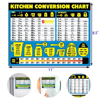 Extra Large Easy to Read Magnetic Kitchen Decor Magnet Kitchen Measurement Conversion Chart