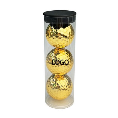 Three-Pack Of Gold Golf Balls