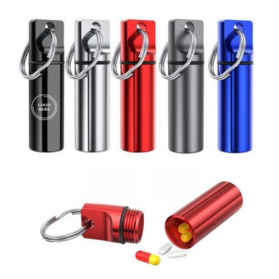 Aluminium Alloy Portable Mini Pill Case Keychain