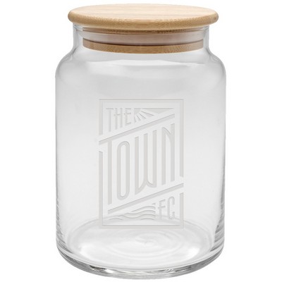 26 oz. Apothecary Jar with Bamboo Lid - Etched