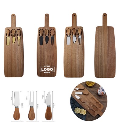 Acacia Wood Cheese Board Set