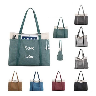 Stylish Large-capacity Canvas Waterproof Tote Bag