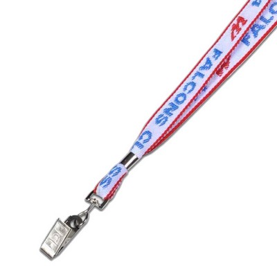 Knit-In Lanyard w/Swivel Bulldog Clip (18"x1")