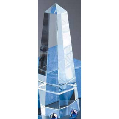 10" Crystal Grooved Obelisk Award