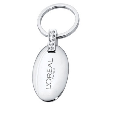 Jeweled Oval Keychain