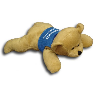 8" Reclining Beanie Animal - Bear