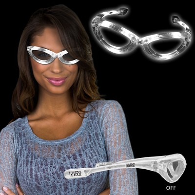 Light Up White Flashing Glasses