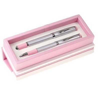 Pastel Pink Ball Pen and Roller Ball Pen Set