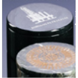 Black Genuine Marble Round Jewelry Box (4"x2.5")