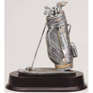 Golf Bag Resin Desk Award - 7 1/2" Tall