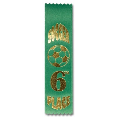 2"x8" 6th Place Stock Soccer Lapel Event Ribbon