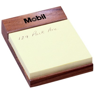 Wood Note Holder w/3"x3" Self-Stick Paper