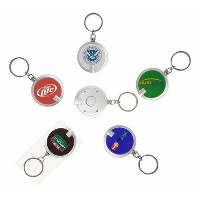 Deluxe Coaster Shape Round Flashlight w/Super Bright LED & Swivel Key Chain