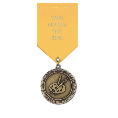 1 1/2" Art Cast MX Medal w/ Satin Drape Ribbon