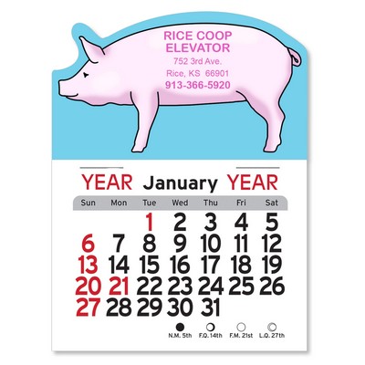 Adhesive Peel-N-Stick® Calendar - Pig