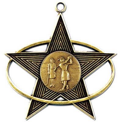 Stock All-Star 3" Medal- Golf Female