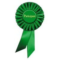 Rosette Ribbon - PARTICIPANT - Green - 3-1/2" x 6-1/2"