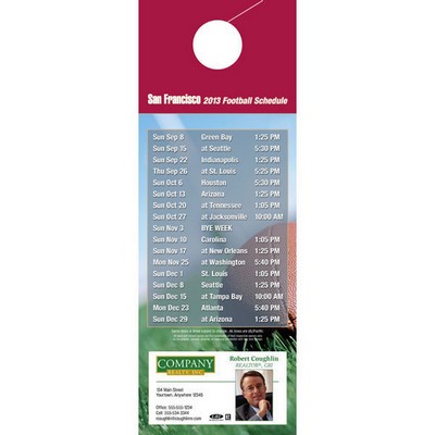 San Francisco Pro Football Schedule Door Hanger (4"x11")