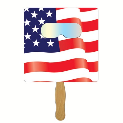 Square Fireworks Fan w/Pre-Printed American Flag & Fireworks Film