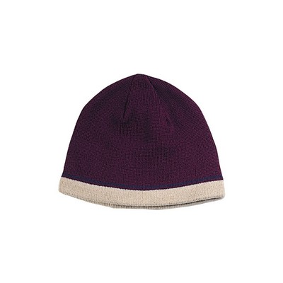 Acrylic Beanie 2 Tone w/ Fleece Lining