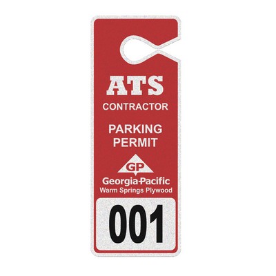 Custom Spot Color Parking Permit w/Reflective (3 1/2"x9 1/4")