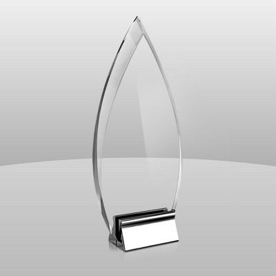 Clear & Chrome Metal Base Award (8 1/2"x4"x2")