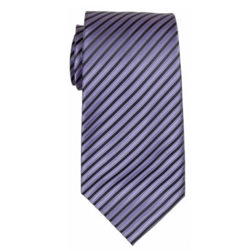 Stock Purple/ Black Striped Polyester Tie