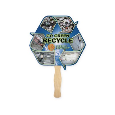 Eco Recycle Shape Full Color Single Sided Paper Hand Fan