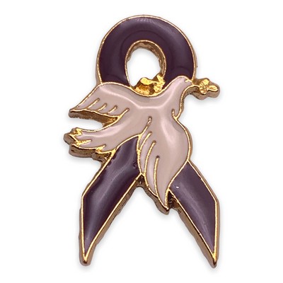 Brown Awareness Ribbon w/Dove Lapel Pin