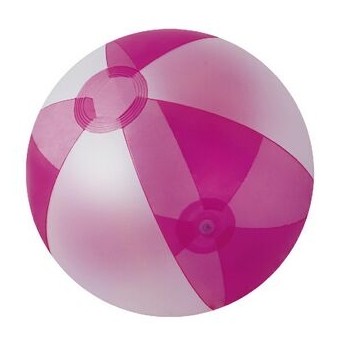 Inflatable Opaque White/Translucent Purple Beach Ball (16")