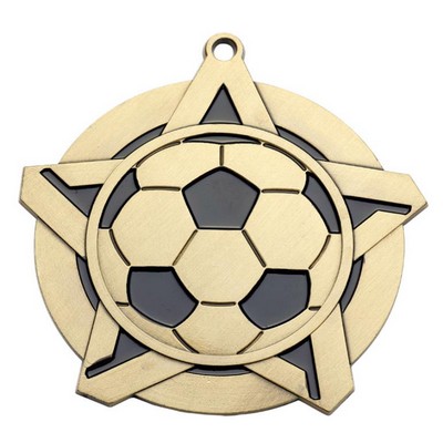 Super Star Medal -Soccer - 2-1/4" Diameter