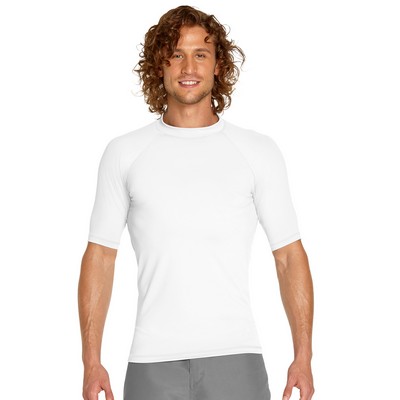 Adult Short Sleeve Rash Guard - White