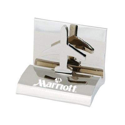 Chrome Airplane Business Card Holder