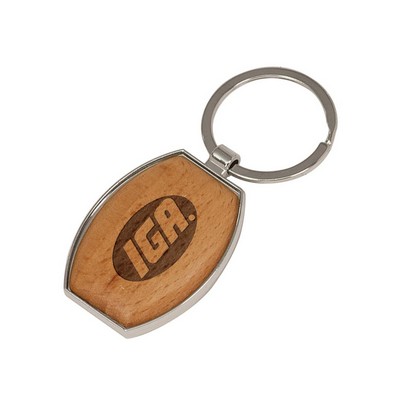 Key Ring - Genuine Maple Wood - Oval